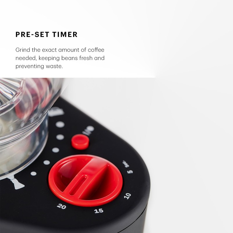 Bodum Bistro Electric Conical Burr Coffee Grinder, Preset Timer, 12