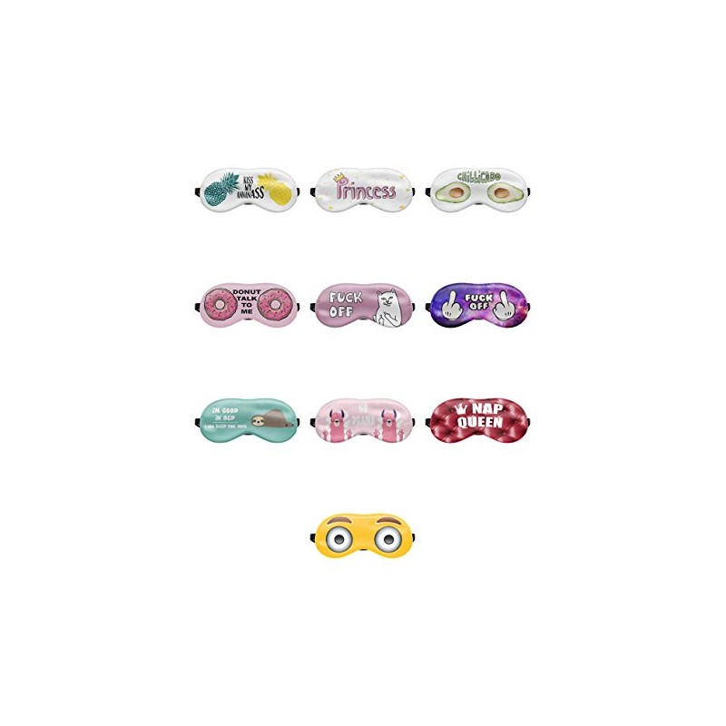 Sleep Mask Travel Relax Eye Cover Bed Emoji Nap Blindfold