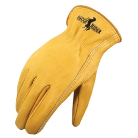 Galeton Rough Rider Premium Leather Driver Gloves With Elastic Back Gold, Large (25001PR-L)