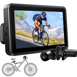 FEISIKE Bike Camera with 4.3" Display, 145° Wide-Angle Night Vision Bike Mirror with Cyclocomputer, Smart Bike Computer with Speed Display for Safer Rides