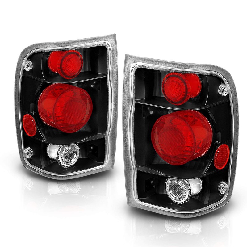 AmeriLite Black Replacement Brake Tail Lights Set For 1998-2000 Ford
