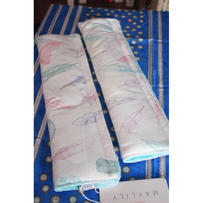 MayLily, Baby Car Seat Belt Strap Covers, Bamboo/Minky, Made in