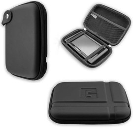 caseroxx GPS Case for Tomtom Pro 7250 Truck EU, GPS Bag with Zip and Elastic Band in Black, black