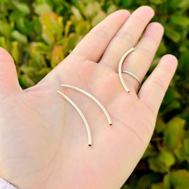 Adabele JK2-F5 Perlen aus echtem 1/20, 14 Karat Gold, gefüllt, gebogen, lose Perlen, 40 mm x 2 mm (Loch 1,5 mm), Anschluss, läuft nicht an, für Schmuckherstellung, 5 Stück