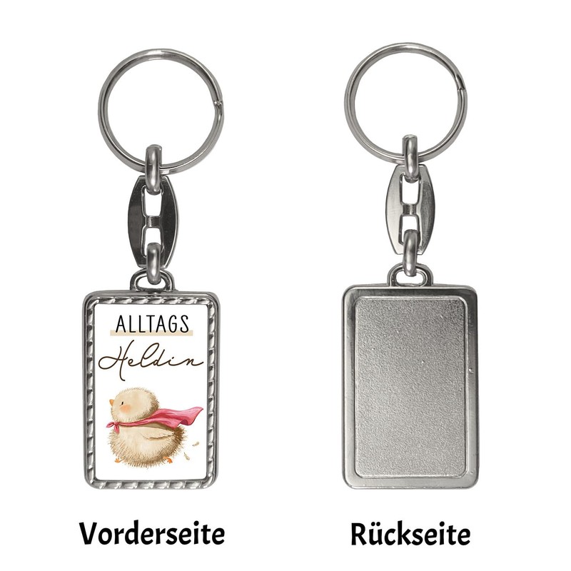 speecheese Chick Keyring with Saying Everyday Heroine Gift Chicken Duck