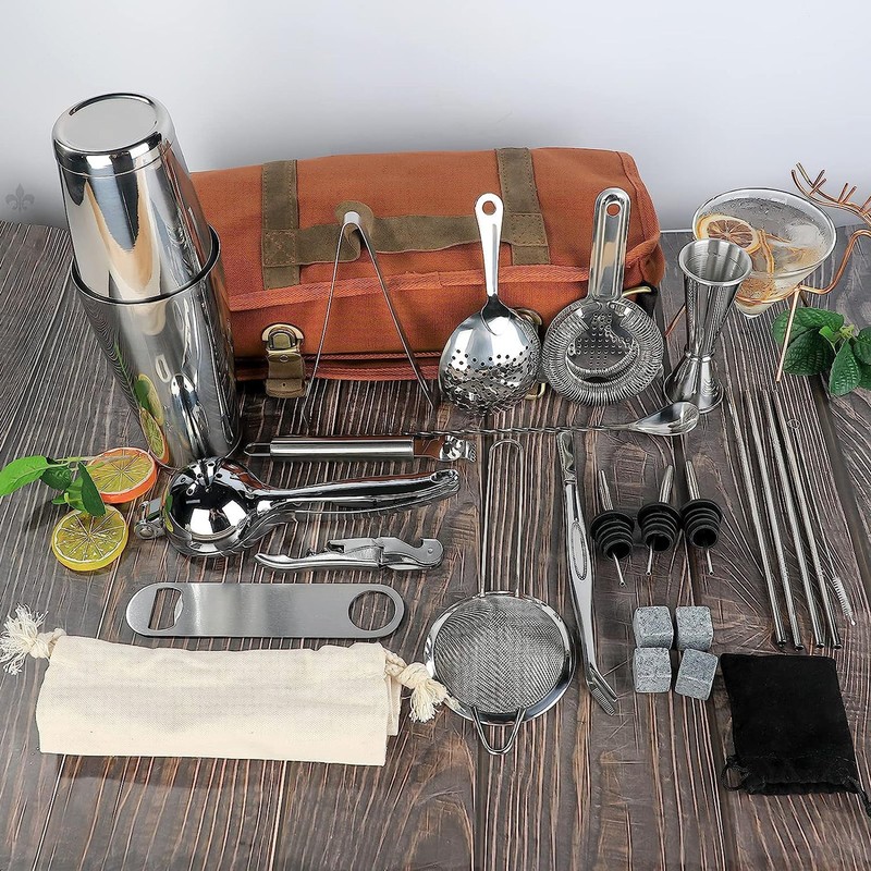 Bartender Bag Multifunctional Portable Large Capacity Canvas Travel Bartender Kit