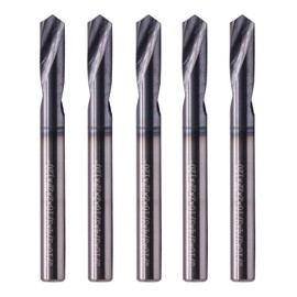 Solid Carbide Spotting Drill Set(5Pcs, 3/16" Spot Drill) - AlTiN Coated, 2 Flute, 120 Degree, 3/16" Shank, 3/4" Flute Length, 2" Overall Length for Milling Alloy Steel, Hardened Steel, Iron, Copper