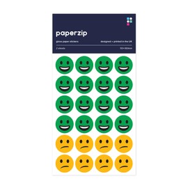 PAPERZIP - Green, Amber and Red Emoji Faces for Marking – 48 Stickers for Children, Teachers, Parents