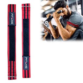 FITAXIS Red & Black BRF Bands Blood Flow Restriction Occlusion Training Arm Straps Legs Gym Exercise (Red & Black, Large)