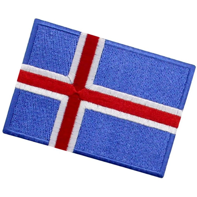 Iceland Flag Embroidered Iron On Sew On Patch