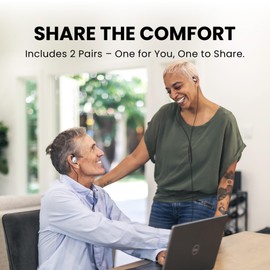 Avantree Resolve (Small & Large Sizes) – 2 Pack Wired Open-Ear Earbuds w/Inline Mic, Comfort Fit, Aware Listening, Over-Ear Hook Headphones for Office, Home, Outdoor Use, 3.5mm AUX