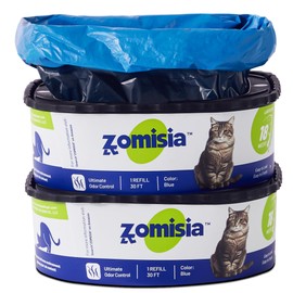 ZOMISIA 2 Pack Cat Litter Refill Bags, Non-See-Through Jumbo 60FT Cartridge Refill Total Up to 36 Weeks (Over 8 Months) Per Cat for Odor Control, Compatible with Genie Standard, Plus, Style, Design