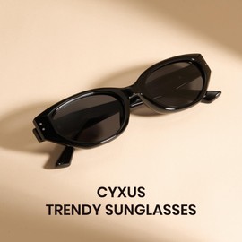 Cyxus 1147 Women's Sunglasses, Cat Eye Frame, UV Protection, UV Protection, Small Face Effect, Driving, Climbing, Travel, Sports, Fashionable, 01-black