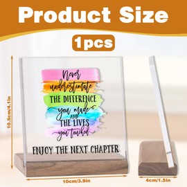 Acrylic Inspirational Desk Decorations, Never Forget The Difference You Make, Farewell Decorations Party for Coworker, Going Away Gifts for Women (Style 4)