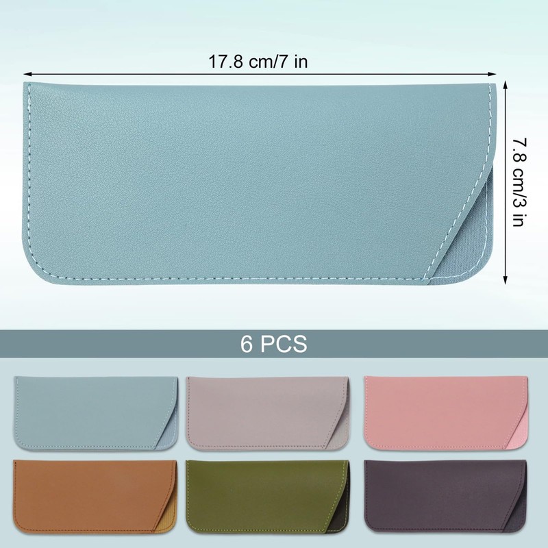 WEIPUER 6 Pack Soft Sunglasses Case, Leather Glasses Case, Glasses