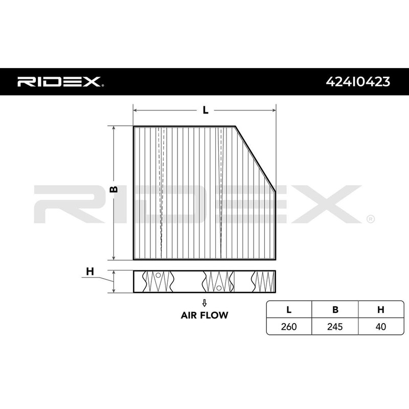 RIDEX Cabin Air Filter Activated Carbon, suspended filter (HEPA) 424I0423