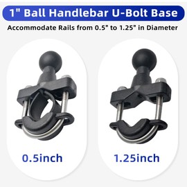 U-Bolt Base Kit for Motorcycle Bike Handlebar Holder Mount 1" Ball