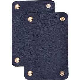 Blue SINCERE HC1 Steering Wheel Cover, Genuine Leather, Set of 2, Bag Handle, Cover with Non-slip Grip, For Tote Bags, Men's, Women's, One Size Fits All, Dark Navy (Small Size)