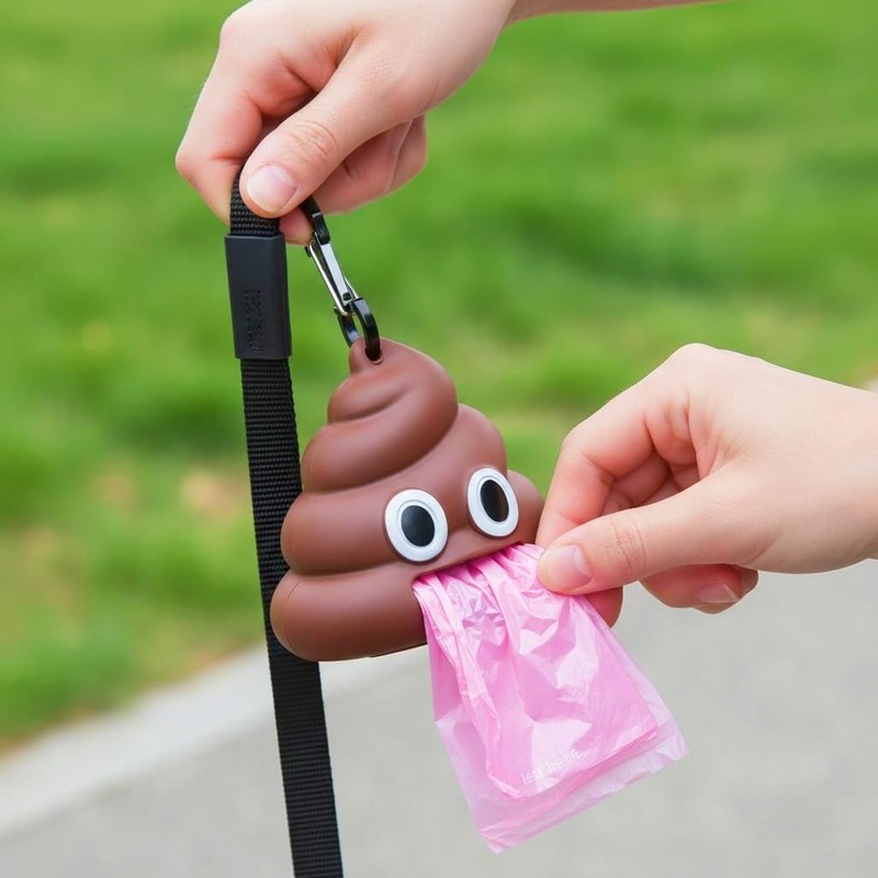 LZSOMPK Cute Poop Shaped Dog Poop Bag Holder with Sturdy