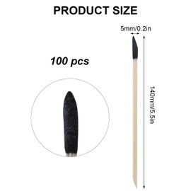 100 Pieces Bevelled Sanding Rods, Fine Details Wood Sanding Tools for Woodworking Plastic Models 150 Grits Polishing Rods for Nails Crafts Jewellery Making