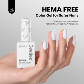 Beetles White Gel Polish- Hema-Free French Gel Nail Polish High Gloss Soak Off Pure White Rhythm Nail Polish Nail Art Manicure Salon White Color Bottle