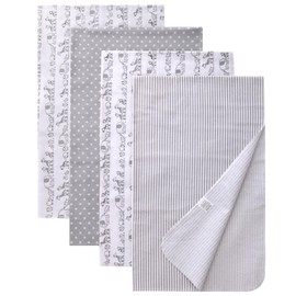 Gina Era Cotton Flannel Receiving Blankets Baby 4 Pcs, Baby Swaddle Blankets, Baby Flannel Blanket 30 X 40 Inch for Boy Girl (Style-1)