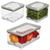 iDesign Small and Large Fridge Produce Bins with Removable Drainage