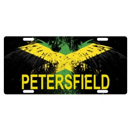 Fast Service Designs Jamaica Flag License Plate Jamaican Eagle Emblem Petersfield