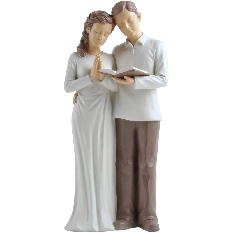 Husband & Wife Praying Couple Statue Sculpture - Husband Wife