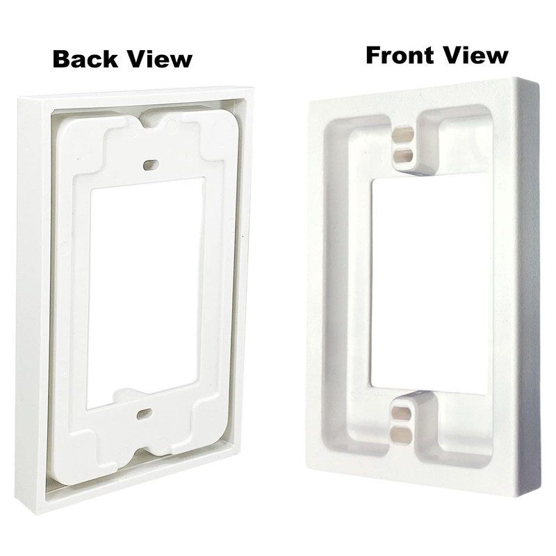 iMBAPrice BES1-2 (2-Pack) 1-Gang Non-Metallic Shallow Surface Box Extender, White