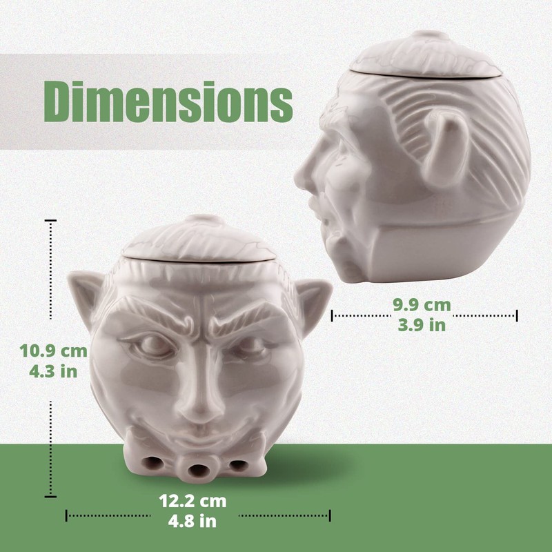 Kwirkworks Spooky Dracula Garlic Pot - Unique Ceramic Container with