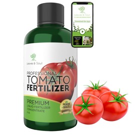 LEAVES AND SOUL Professional Liquid Tomato Fertilizer | 5-1-5 Concentrate, Liquid Plant Fertilizer for Garden, Healthy Produce, Good Harvest, Multi-Purpose Blend & Gardening Supplies | 8 oz
