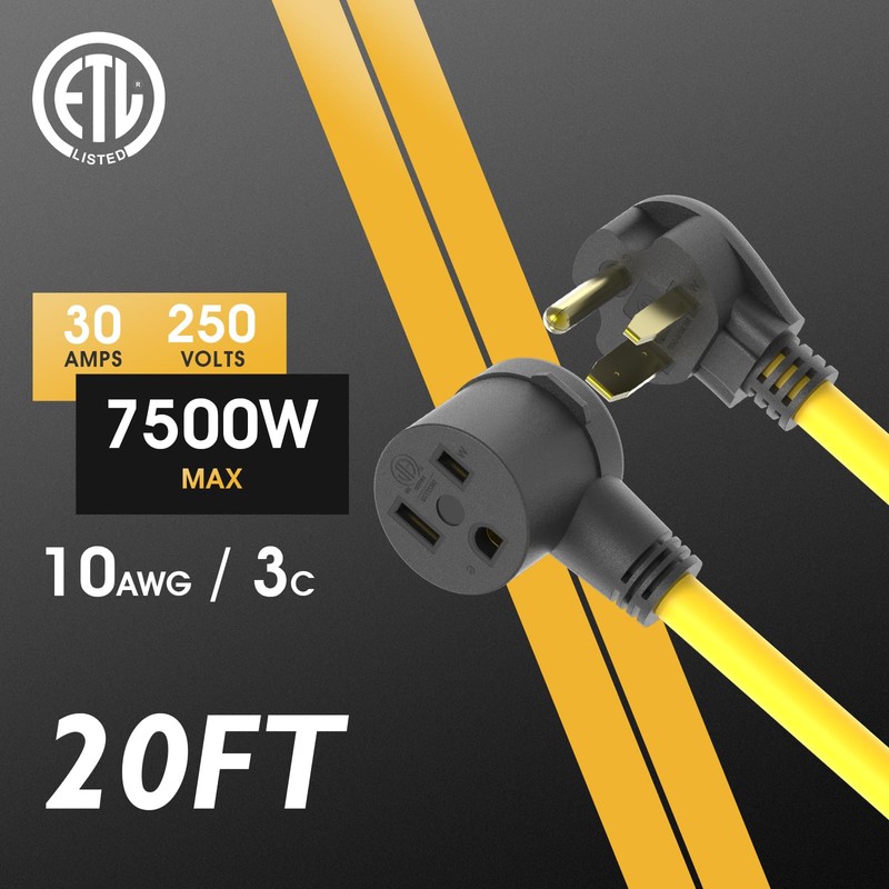 TOOLIOM 30A 10AWG 20FT Welder Extension Cord 6-50P to 6-50R
