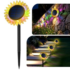 Hogni Solar Lights Outdoor Waterproof 2 Pack Pathway Lights Solar Powered, Outdoor Solar Lights Pathway for Yard Garden Decor Patio Landscape Driveway Walkway Solar Lights for Outside (Colorful)