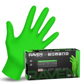 SAS Safety 66551 Derma-VUE Guantes de nitrilo de grado de revisión sin polvo, 6 mil, mediano, verde neón