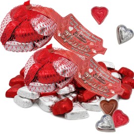 Fruidles Happy Valentine's Milk Chocolate Hearts in Mesh Bag 2 Mesh Bags, Creamy Chocolaty Hearts, Holiday Treats, Individually Wrapped, Kosher Certified
