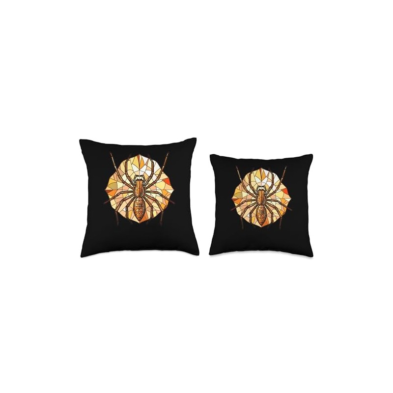 Brown Recluse Spider Stained Glass Throw Pillow