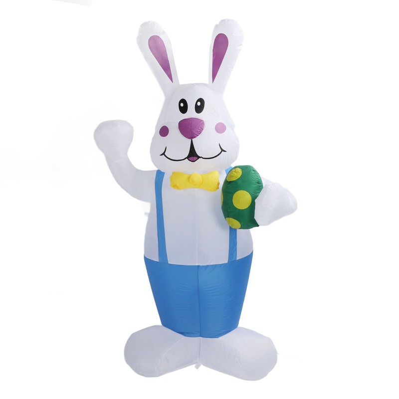 Inflatable Bunny Yard Decoration 6.2ft with LED Lighting Cute Easy