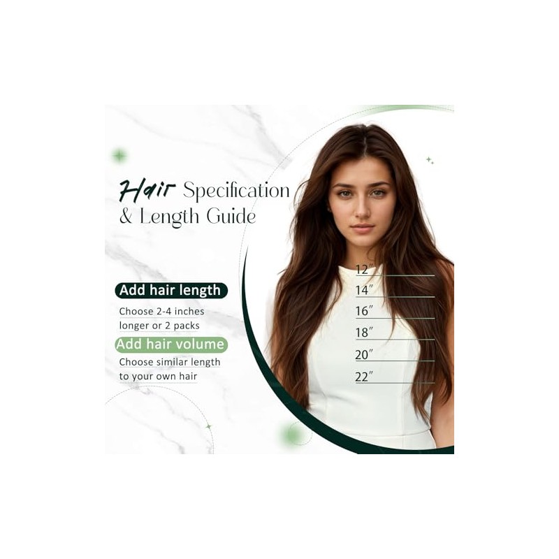 RUNATURE Extensiones de Cabello Humano con Clip 10 Pulgadas 80g