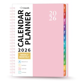 2026 Planner - 2026 Planner Weekly and Monthly from Jan. 2026 - Dec. 2026, Weekly Planners 2026 with Inner Pocket, Colorful Tabs, Planners for Women, 8.5" x 6.4" - Pink
