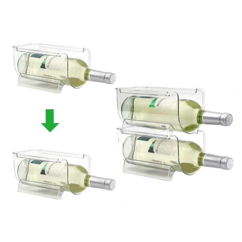OKITCHEN Set of 4 Refrigerator Wine Rack, Cabinet Water Bottles