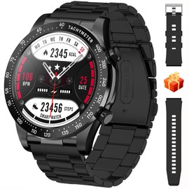 TYBERLEY Smartwatch Men's 1.43 Inch AMOLED Call Bluetooth Fitness Tracker IP68 Waterproof Heart Rate Monitor Sleep Monitor Watch for Android iOS Sports Smartwatch