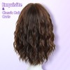 Short Wavy Wig with Bangs for Women Shoulder Length Brown