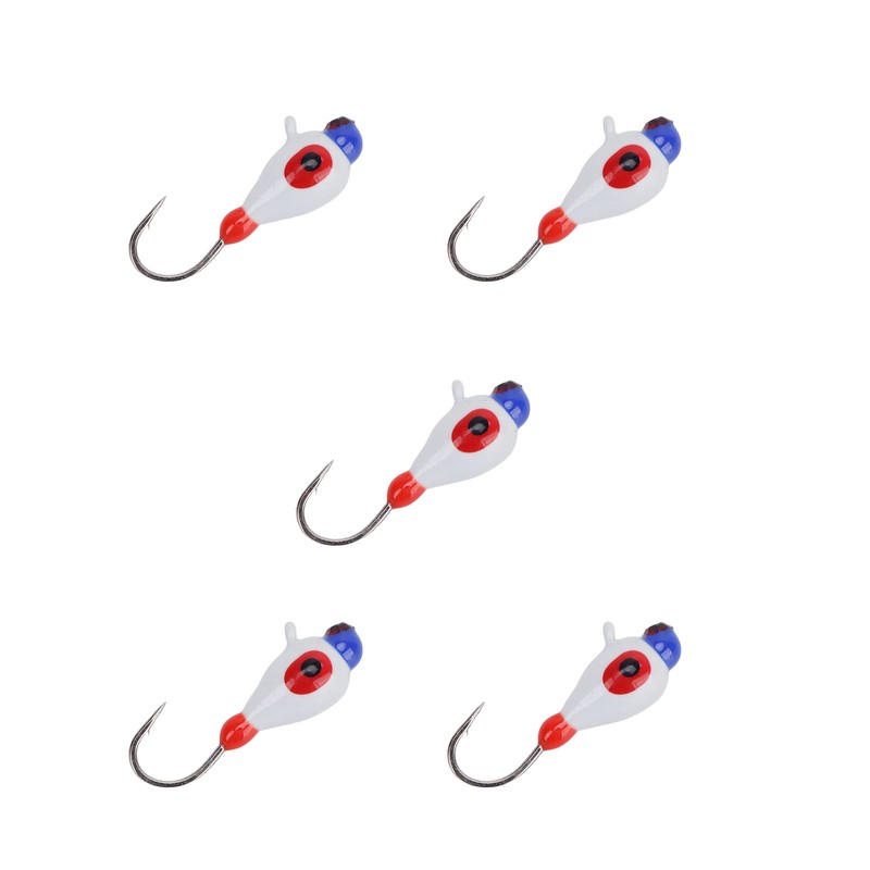 5 Pcs Winter Ice Fishing Jigs Kit Hooks Lures for