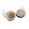 Generico Natural Wood Vegvisir Drakkar Scandinavian Talisman Rune Compass Keyring