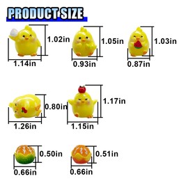 7PCS Cute Chickens Car Dashboard Decor, Funny Mini Car Rearview Mirror Ornaments, Car Interior Decor Accessories for Fairy Garden Landscape, Home, Office