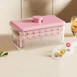 HUHSWOF Double Ice Cube Tray with 28 Compartments, Large Ice Power, One Click to Remove Film, Convenient and Quick, Made of Food Grade Ingredients, Free Ice Cream Scoop. (Pink)