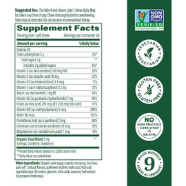 MegaFood Kids One Daily Multivitamin Soft Chews – Vitamins C, D, B, E for Immune Support & Growth – Vegetarian, Non-GMO, Allergen-Free – Grape Flavor – 30 Chews (2-Pack), Age 4+