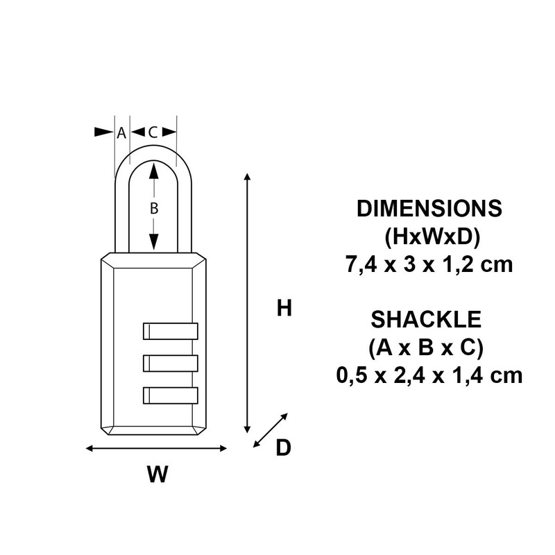 Master Lock 647EURD Combination Padlock with Zinc Body, Black, 7,4