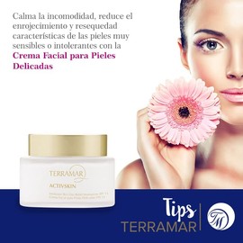 TERRAMAR Crema Facial para Pieles Delicadas FPS 15  REGALO bisuteria acero inox  Sello en empaque de producto original.                               